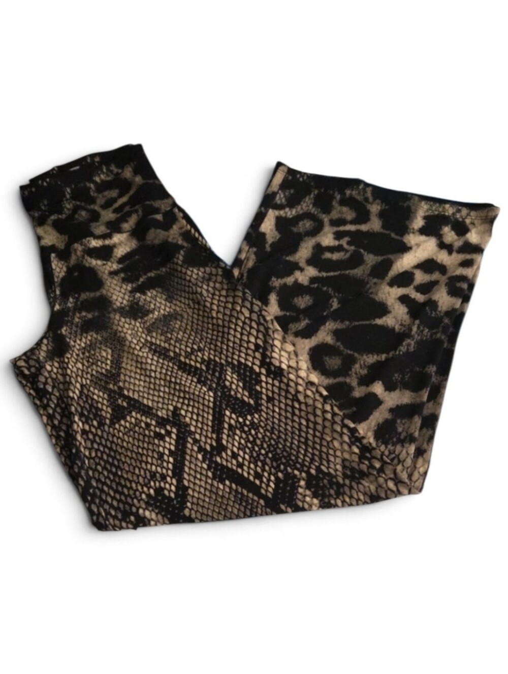 NWT Eva Varro Safari Print Palazzo Pants - Black & Brown
